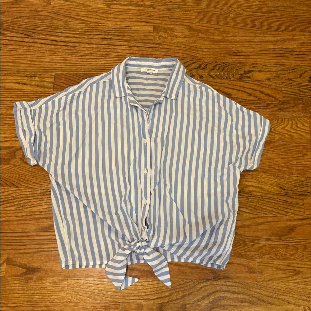Beachlunchlounge Blue and White Striped Shirt - Picture 2 of 8